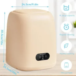 9L 1,35 kg Bärbar Mini Tvättmaskin för Babykläder Underkläder Camping Husbil [Energiklass A]