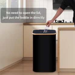 100L/26 Gallon Insamlingskärl för inomhusbruk med innerpåse, tillverkad av rivtålig 600D Oxford-tyg, används för att samla in olika flaskor och kartonger i köket. Black | Fyndiq