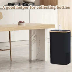 100L/26 Gallon Insamlingskärl för inomhusbruk med innerpåse, tillverkad av rivtålig 600D Oxford-tyg, används för att samla in olika flaskor och kartonger i köket. Black | Fyndiq