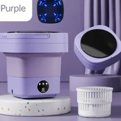6,5L Liten Tvättmaskin Stor Kapacitet Bärbar Tvättmaskin För Underkläder Strumpor Tvätta Purple