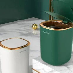 12L Soptunna Köksbadrum Toalett Papperskorg Automatisk Induktion Vattentät Sopbehållare Med L