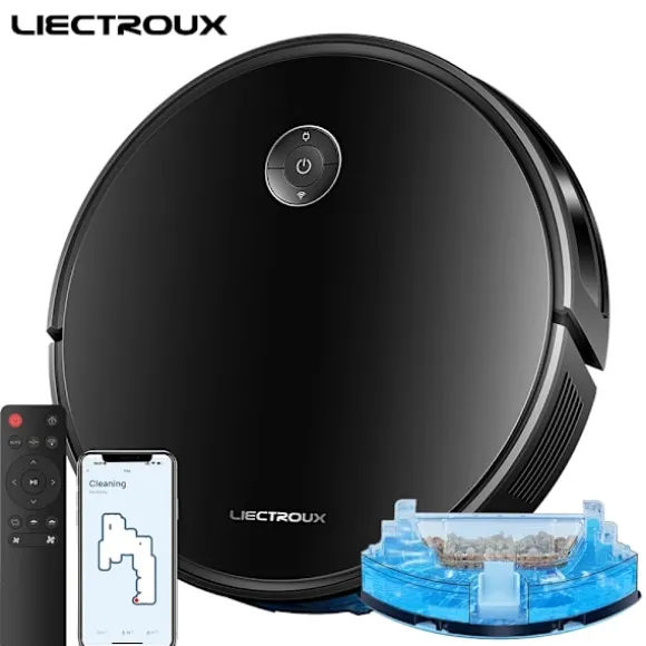 Liectroux C7 Robotdammsugare, HEPA-filtrering, 6000PA sugkraft,Svart