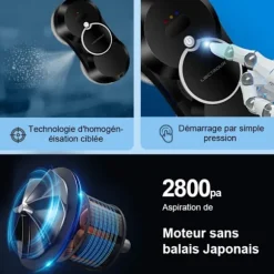LIECTROUX Fönsterputsrobot HCR-10 Svart - 2800 Pa - 30ml tank - Automatisk rengöring - Intelligent självgående fönsterputsrobot Svart