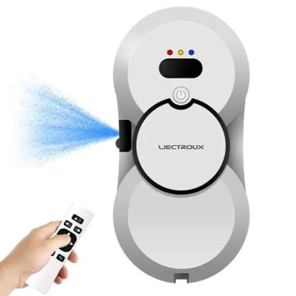 LIECTROUX Robot Fönsterputsare HCR-10 Vit - 2800 Pa - 30ml Behållare - Automatisk rengöring - Självständig intelligent fönsterputsrobot Vit