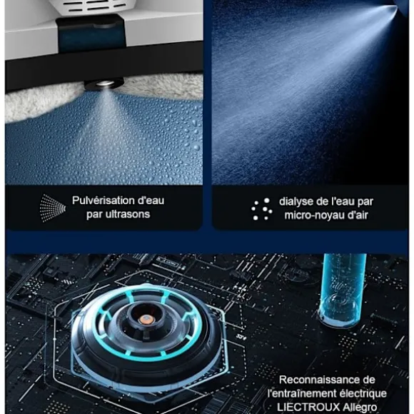LIECTROUX Robot Fönsterputsare HCR-10 Vit - 2800 Pa - 30ml Behållare - Automatisk rengöring - Självständig intelligent fönsterputsrobot Vit