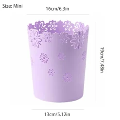 (Lila, Mini) Mini Papperskorg 4 Liter Liten Lila Soptunna Kontor Plast Soptunna för Badrum, Sminkbord, Skrivbord, Kontor eller Barnrum