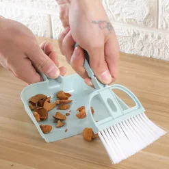 Liten kvast och sopskåp för hemminidammar med set (blå)