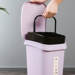 8LSquare papperskorg med lock, kreativ stor papperskorg Purple