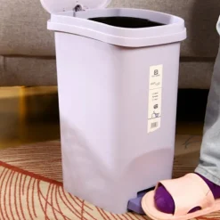 8LSquare papperskorg med lock, kreativ stor papperskorg Purple
