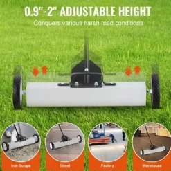 Magnetisk Rullande Sopmaskin-Duoku-50 lb-Skjutsopmaskin med 24 tum och Teleskophandtag