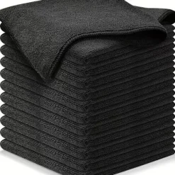 Mikrofiberduk, 8-pack, Multifunktionella Återanvändbara Rengöringsdukar, Luddfritt Streckfritt Tvättbart Dammtork för Hus, Fönster 40 x 40 cm Svart Black 40cm*40cm | Fyndiq
