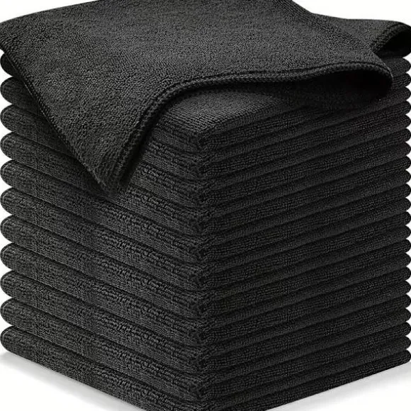 Mikrofiberduk, 8-pack, Multifunktionella Återanvändbara Rengöringsdukar, Luddfritt Streckfritt Tvättbart Dammtork för Hus, Fönster 40 x 40 cm Svart Black 40cm*40cm | Fyndiq