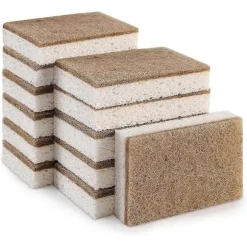Miljövänliga Naturliga Svampar för Disk 12-pack - Biologiskt Nedbrytbar Köksvamp med Komposterbar Kokosskrubb (Fww)