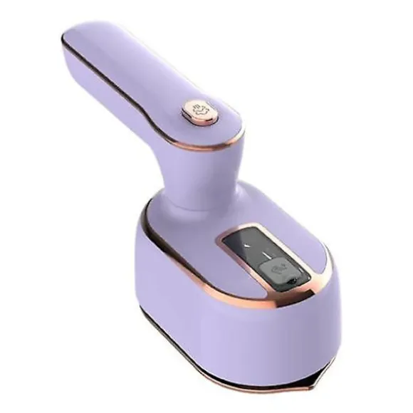 Mini Handhållen Ångstrykjärn med Roterbart Handtag Torr Våt Användning Lättviktig Bärbar Klädångare Strykmaskin purple EU Plug