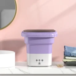 Mini hopfällbar tvättmaskin för tvätt av underkläder, strumpor och babykläder Purple