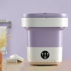 Mini Vikbar Portabel Tvättmaskin 12L – Kompakt Portabel Maskin för Resor, Små Lägenheter och Studentrum Purple