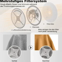 Minitorktumlare 5 kg med LED-pekskärm och desinfektions- och luktborttagningstork