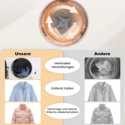 Minitorktumlare 2.5KG med 5 program upp till 69℃ avluftstork 800W
