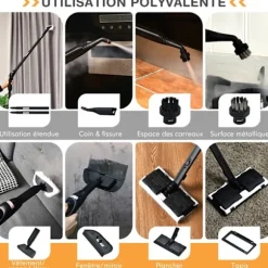 Mångsidig Dampförare 2000W COSTWAY, Bedbuggar - 1,5L Behållare, 19 Tillbehör, 4,0 Bar - LED Indikator - 108℃ - Kvalster Orange Blå