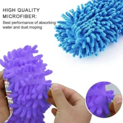 Mopptofflor, Kitteny 3 par multifunktionella mikrofibermoppskor rengöringstofflor för hemmet, 3 färger 6 st