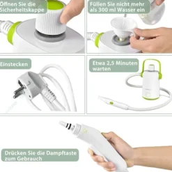 Multifunktionell ångtvätt bärbar handhållen ångrengöringsmaskin med 1000 W power green