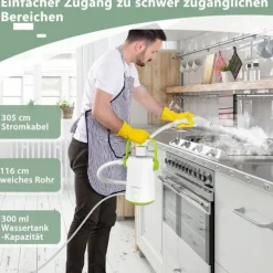 Multifunktionell ångtvätt bärbar handhållen ångrengöringsmaskin med 1000 W power green