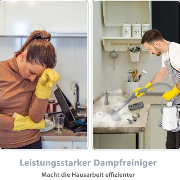 Multifunktionsångtvätt bärbar handhållen ångrengöringsmaskin med 1000 W effektgrå