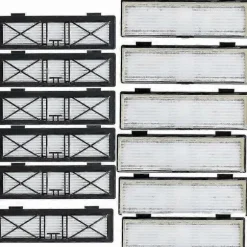 12-pack Anslutna filter för Neato Botvac, Neato Botvac Connected-serien D80 D5 D3 D85 D7 med gratis rengöringsborste