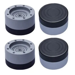 4-pack Anti-vibrationsdynor, gummibullerreducering och vibration, justerbar höjd tvättmaskinsmatta (grå)