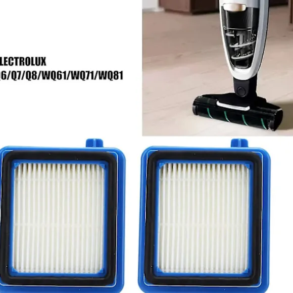 2-pack dammsugarfilter ersättningsdelar för Electrolux Q6 Q7 Q8 Wq61 Wq71 Wq81