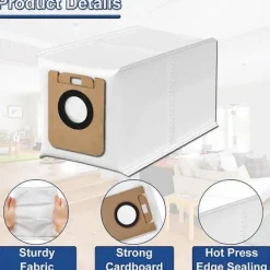 10-pack dammsugarpåsar för D10 Plus / D10s Plus / Z10 Pro / L10 Plus dammsugare, RLS3D dammuppsamlare