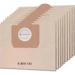 10-pack dammsugarpåsar för Karcher 6.959-130.0 WD3 WD3P MV3 A2204 A2254 A2604 Ersättningsfilterpåsar i papper för våt- och torrdammsugare, damm B