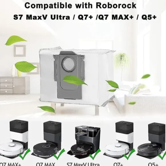 12-pack dammsugarpåsar för Roborock Q7 Max /q7 Max+ / Q7 Max Plus