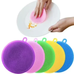 2-pack Disksvamp i silikon - Magnic Silicone Dish Sponge Washing multifärg