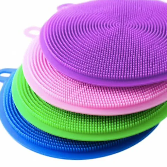 2-pack Disksvamp i silikon - Magnic Silicone Dish Sponge Washing multifärg