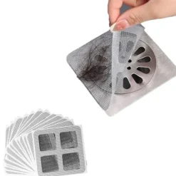 20-pack Engångs Anti-hår Självhäftande Filter, Avloppsskydd Diskbänksfilter Självhäftande Filter Vit