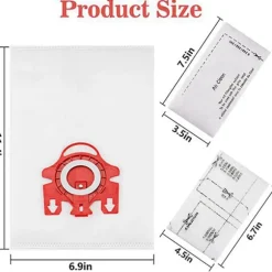 20-pack Ersättningsdammsugarpåsar FJM 3D Efficiency för S200, S300, S600, S4 S6 Compact C2 C1 Serie Dammsugare as shown