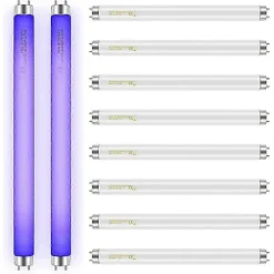 10-pack Ersättningslampor för insektsdödare 10W Kompatibel med 20W Insektsdödare inomhus T8 Sockel F10W 13-tums Ljusrör