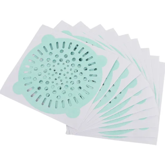 10-pack Grön Självhäftande Engångs Avloppsfilter Golvbrunns Skyddsfilm