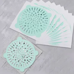 10-pack Grön Självhäftande Engångs Avloppsfilter Golvbrunns Skyddsfilm