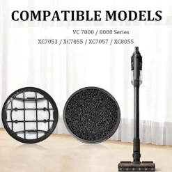 4-pack HEPA-ersättningsfilter för 7000 8000-serien XC7053 XC7055 XC7057 Robotdammsugartillbehör [DB] Black