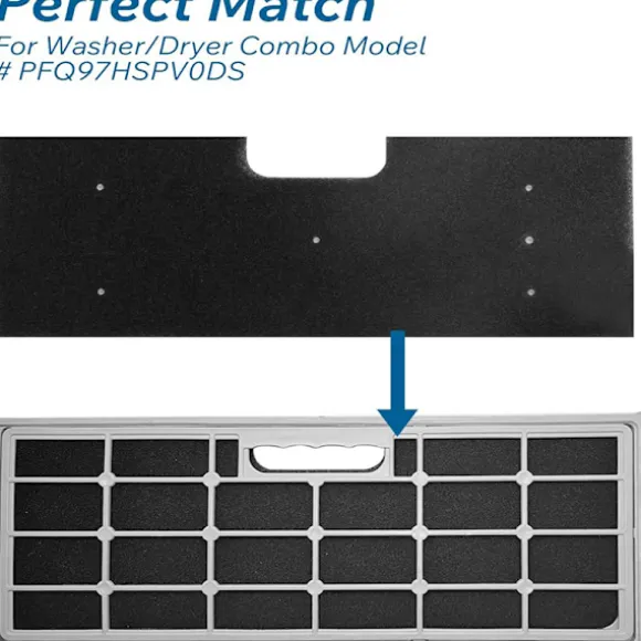 2-pack luddf filter för GE WH01X35719 tvättmaskin/torktumlare, PU-bomull