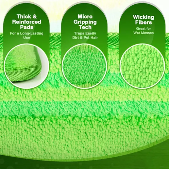 4-pack Mikrofibermopp (Grön) Kompatibel med Swiffer Sweeper