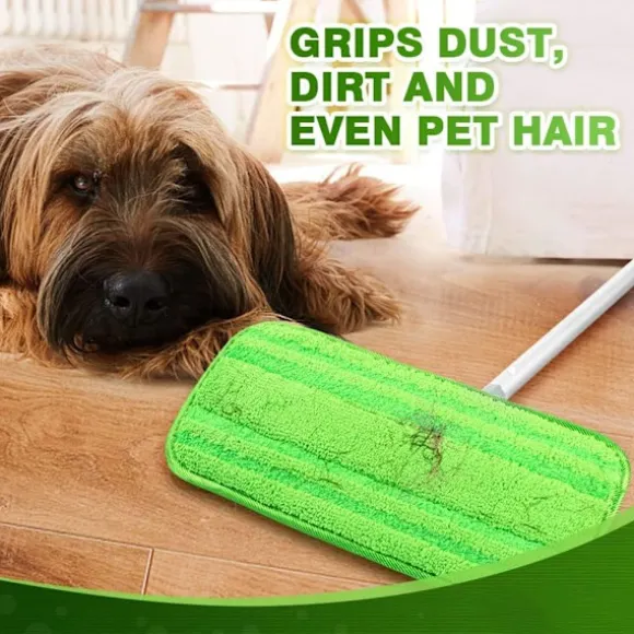 4-pack Mikrofibermopp (Grön) Kompatibel med Swiffer Sweeper