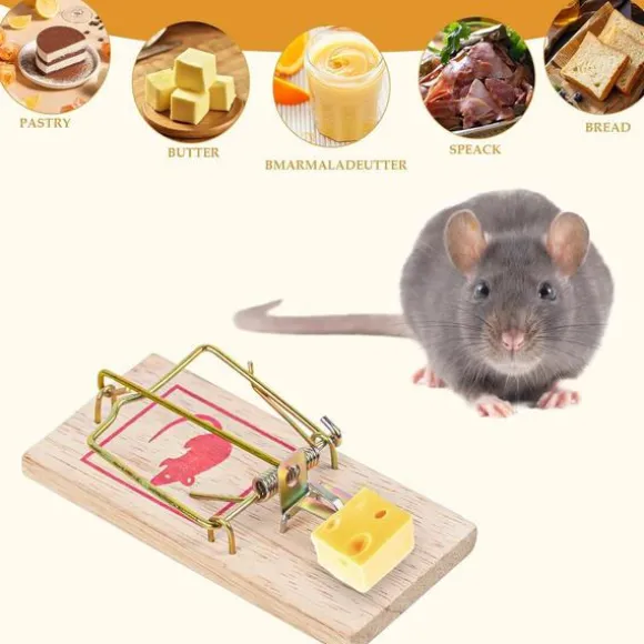 12-pack Musfällor, Råttfälla, Återanvändbar Trämusfälla - Storlek 10*4,5*0,6 cm, Vikt: 30 g