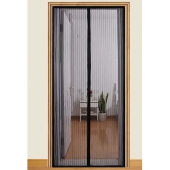 2-Pack Myggnät för dörr med magnetstängning. 210cm x 100cm Svart