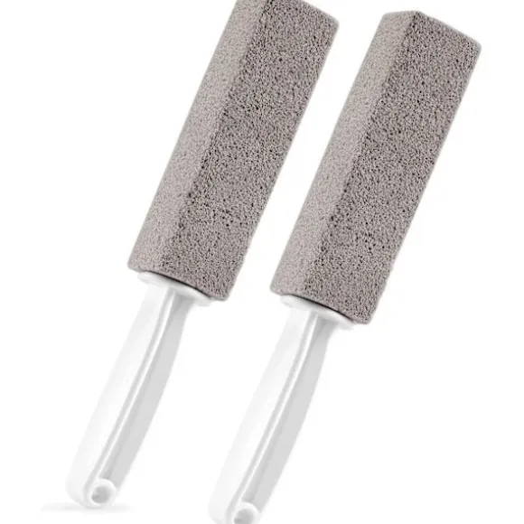 2-pack pimpstensskrubbare tar bort hårda vattenringar, kalciumavlagringar och rost (grå)