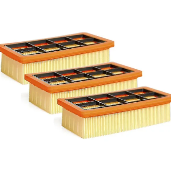 3-pack Platt veckat filter för Krcher dammsugare Ad 3200, Ad 3 Premium och Ad 4 Premium, 6.415-953.0 [BR]