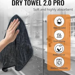 3-pack Shiny Bath XXL torkhanddukar, snabbtorkande handdukar 40x60cm, duschkabinsduk för att ta bort vatten i duschen och badrummet [db]