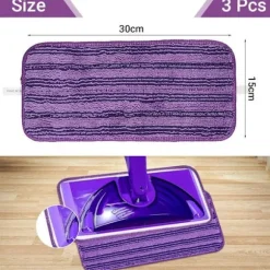 6-pack Återanvändbara våtservetter för Swiffer WetJet, Mikrofibermoppdynor, Ersättningsduk för Swiffer Wet Jet Spray Mop purple